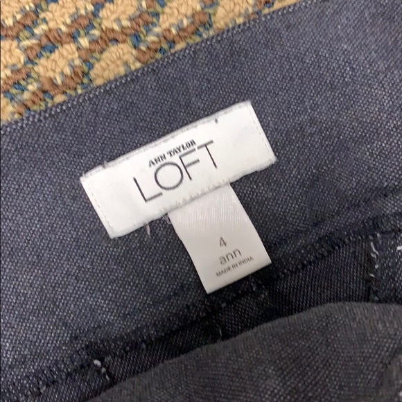 Ann Taylor LOFT charcoal slacks pants w/cuff Sz 4 - Picture 4 of 6